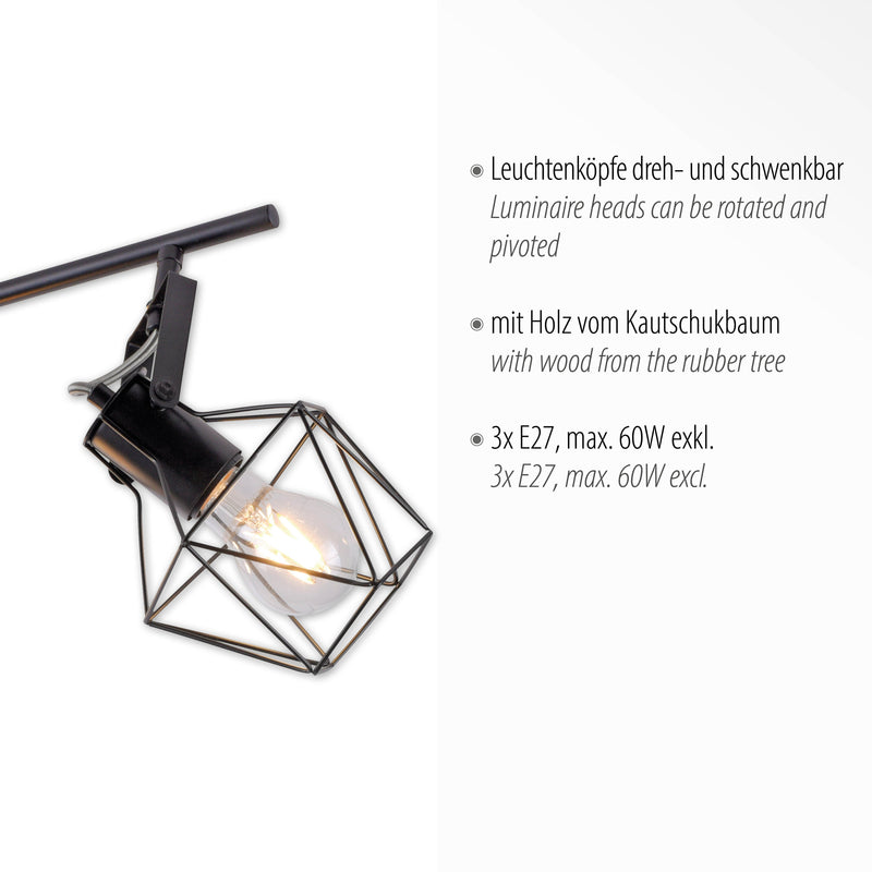 Plafoniera Paul Neuhaus JARO 3xE27 Negru