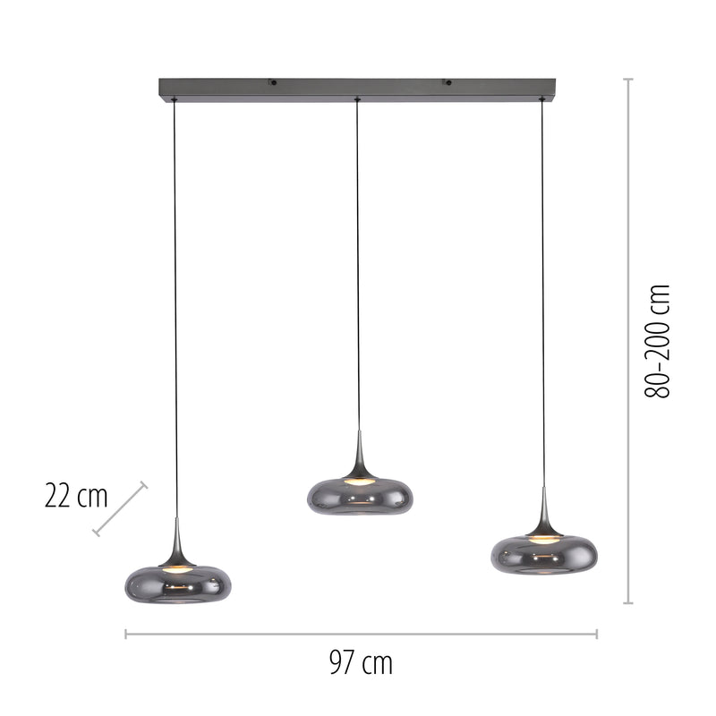 Lustra Paul Neuhaus POSH 3xLED Gri
