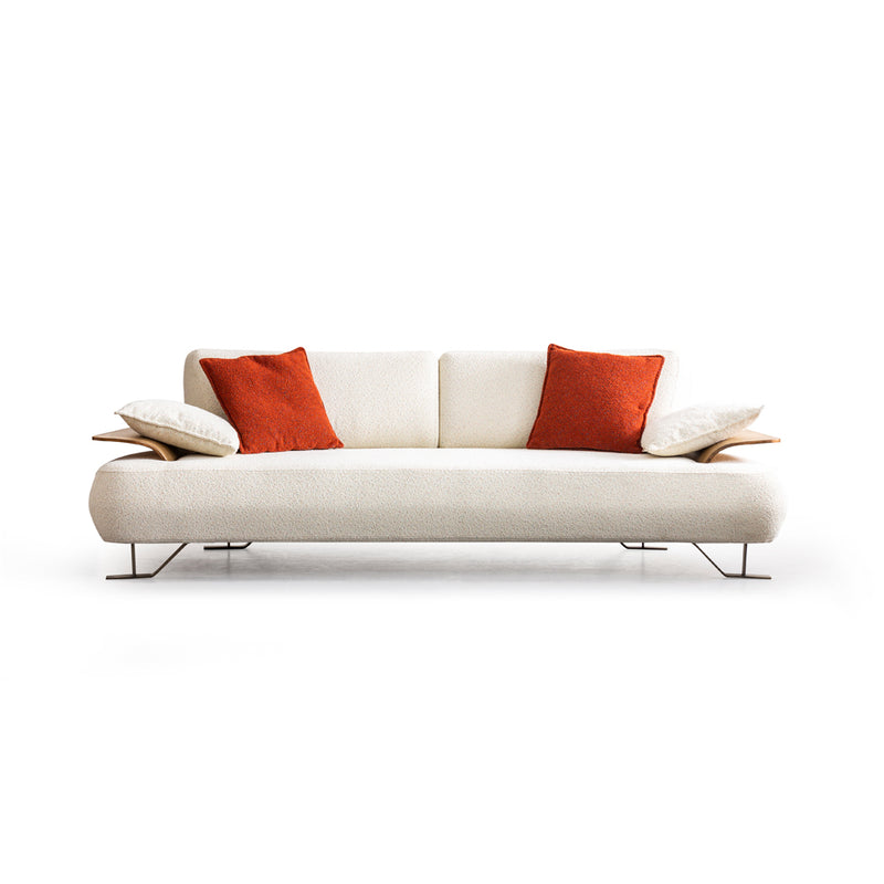 Canapea Lux Hilton Inev Asi Home, Boucle Off White, lungime 250cm, latime 99cm, inaltime 80cm