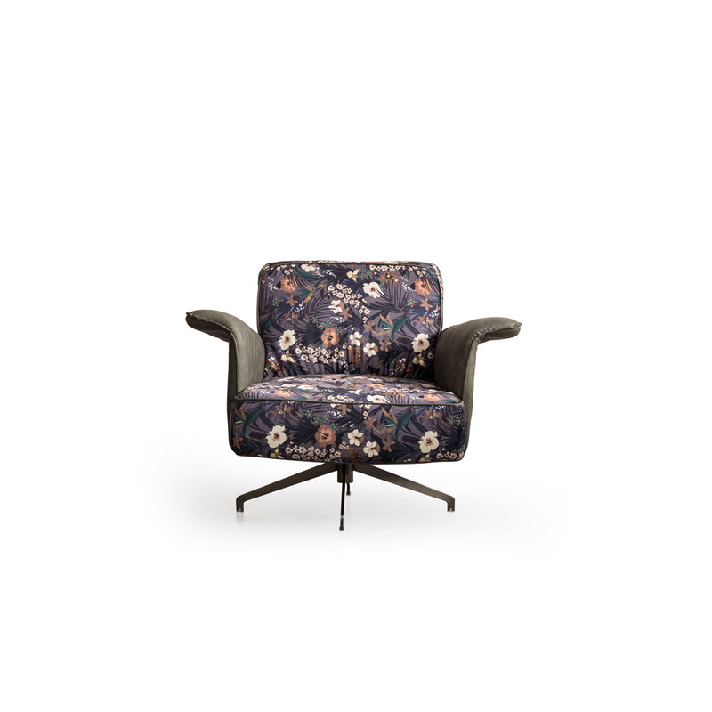 Fotoliu Bergere Arty Inev Asi Home, Floral, verde, lungime 104cm latime 91cm, Inaltime 80cm