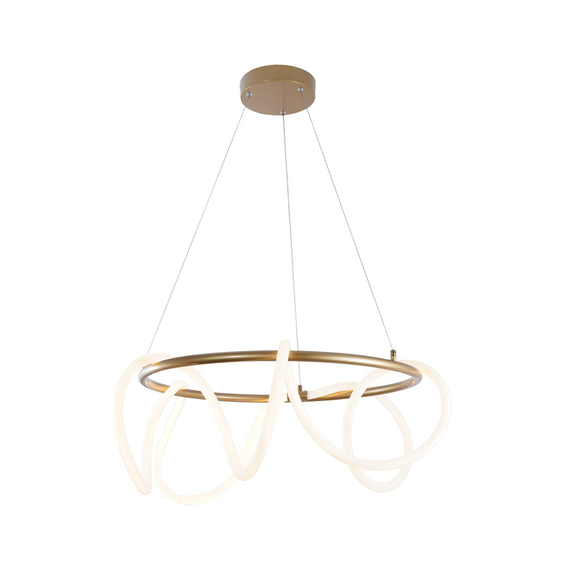 Lampa suspendată Balbo 20006PL-GD LED 58W, 4700LM 3000K-4000K-6000K corp aluminiu auriu abajur din silicon