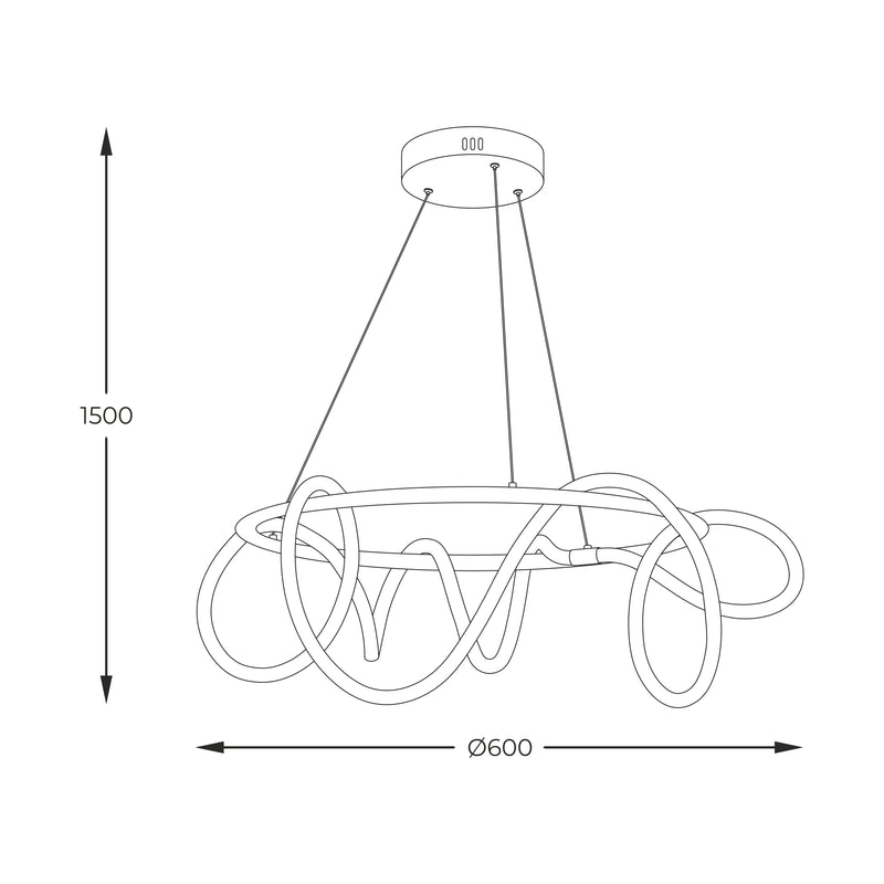 Lampa suspendată Balbo 20006PL-GD LED 58W, 4700LM 3000K-4000K-6000K corp aluminiu auriu abajur din silicon