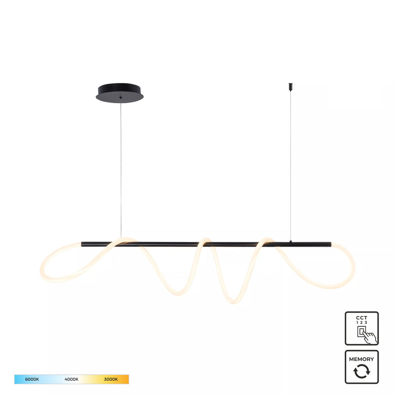 Lampa suspendată Balbo 20006PM-BK LED 45W, 3200LM 3000K-4000K-6000K aluminiu corp negru silicon abajur