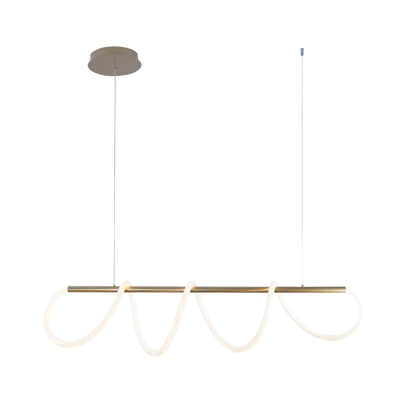 Lampa suspendată Balbo 20006PM-GD LED 45W, 3500LM 3000K-4000K-6000K corp aluminiu auriu abajur din silicon