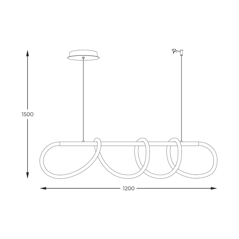 Lampa suspendată Balbo 20006PM-GD LED 45W, 3500LM 3000K-4000K-6000K corp aluminiu auriu abajur din silicon