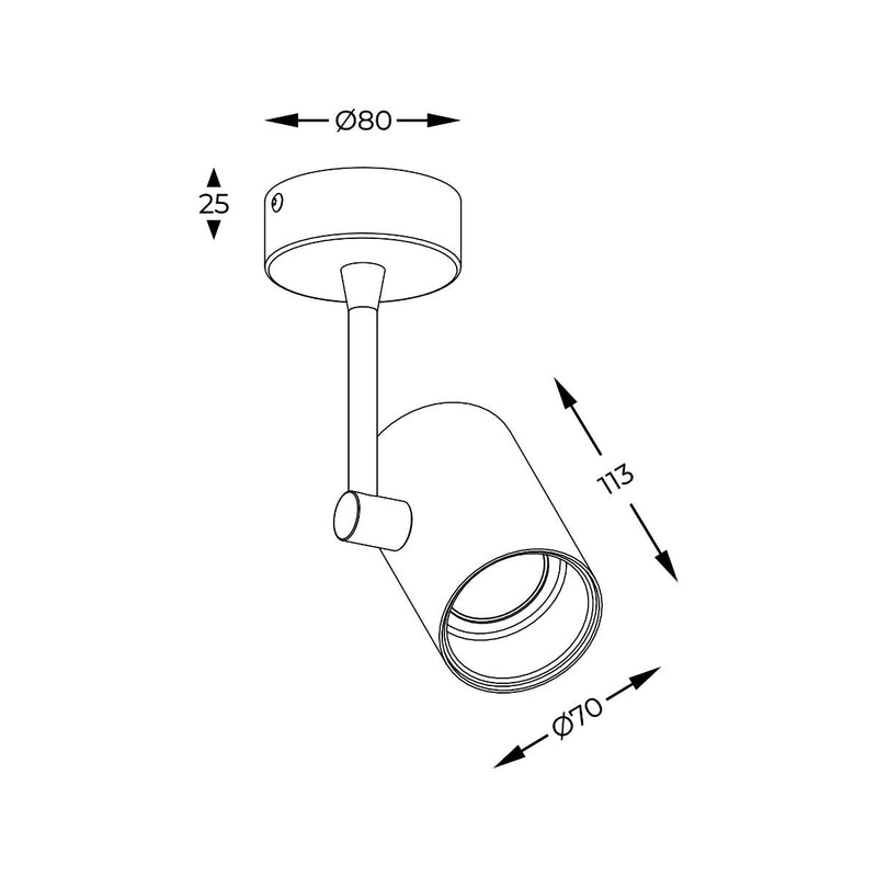Spot Zuma Line TORI SL 1 Spot 20014-WH-N 1xGU10 Alb/Auriu