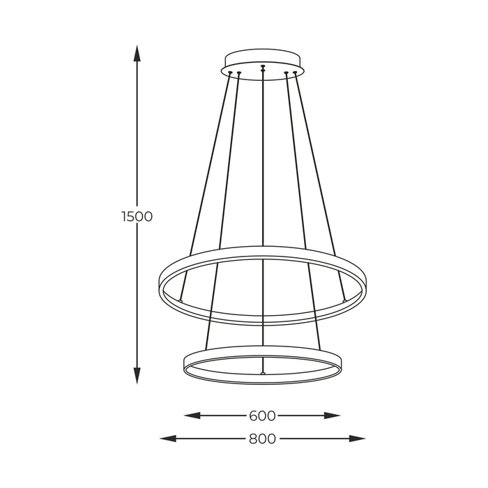 Lustra LED Breno 2023200-BK LED 60W, 2500LM 3000K-4000K-6000K negru, corp din aluminiu