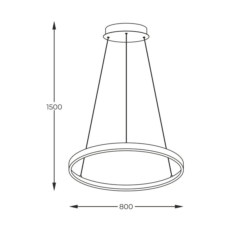 Lustra LED Breno 2023201-BK80 LED 36W, 1700LM 3000K-4000K-6000K negru, corp din aluminiu