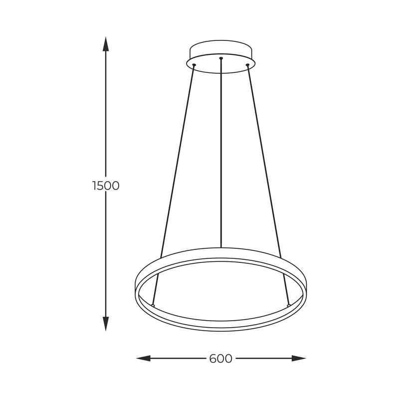 Lustra LED Breno 2023201-GD60 LED 28W, 1700LM 3000K-4000K-6000K aur, corp din aluminiu