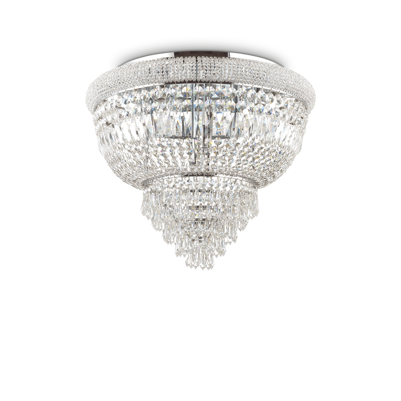 Plafoniera/Aplica DUBAI Ideal Lux, E14 max 6 x 28W, Crom, 52 cm