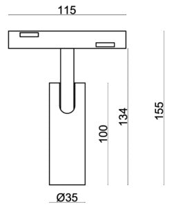 Proiector pe Sina Zuma Line MAGNETYCZNE LED Negru