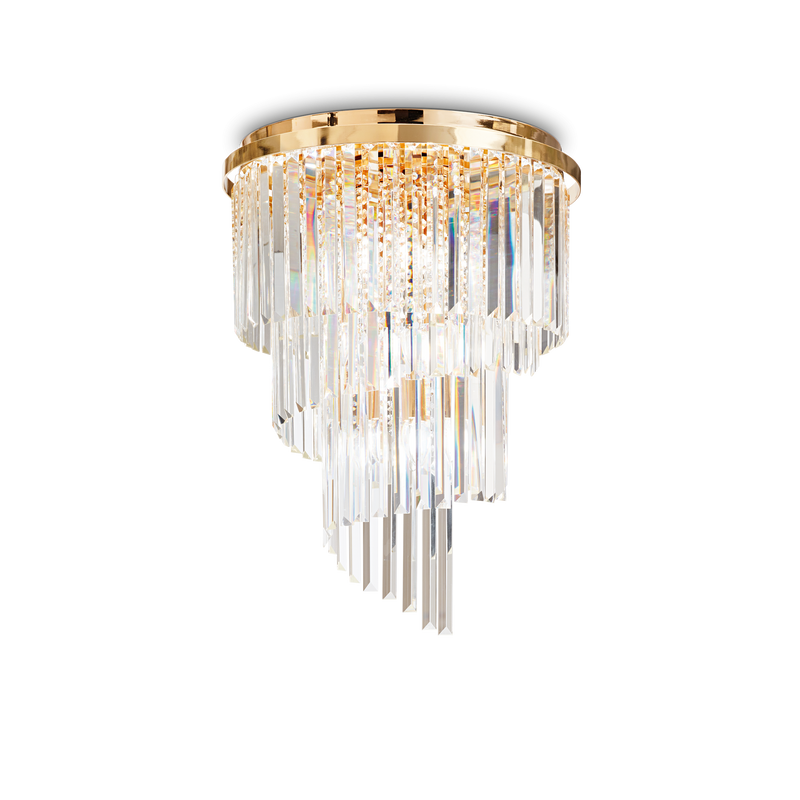 Plafoniera/Aplica CARLTON Ideal Lux, E14 max 12 x 40W, Auriu, 50 cm