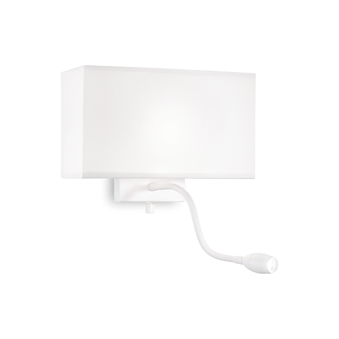 Aplica HOTEL ALL WHITE Ideal Lux, E27/LED max 1 x 60W / 1.5W, Alb