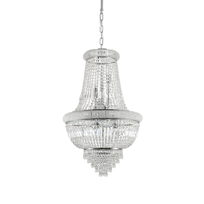 Candelabru Cristal DUBAI Ideal Lux, E14 max 10 x 28W, Crom