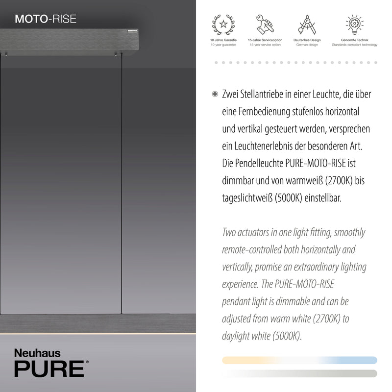 Lustra Paul Neuhaus PURE-MOTO-RISE 3xLED Gri