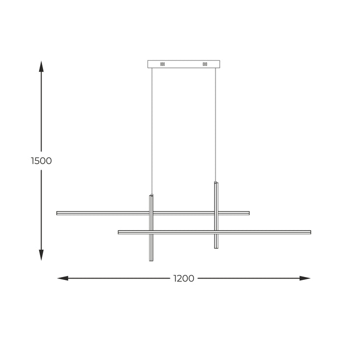 Lustra suspendată Edge 22008P-BK/GD LED 42W 1600LM 3000K-4000K-6000K Corp aluminiu auriu, baldachin negru