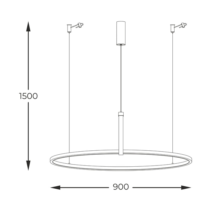 Lustra suspendată LED Claud 22808-WOOD LED 42W, 2000LM 3000K-4000K-6000K metal și lemn corp negru