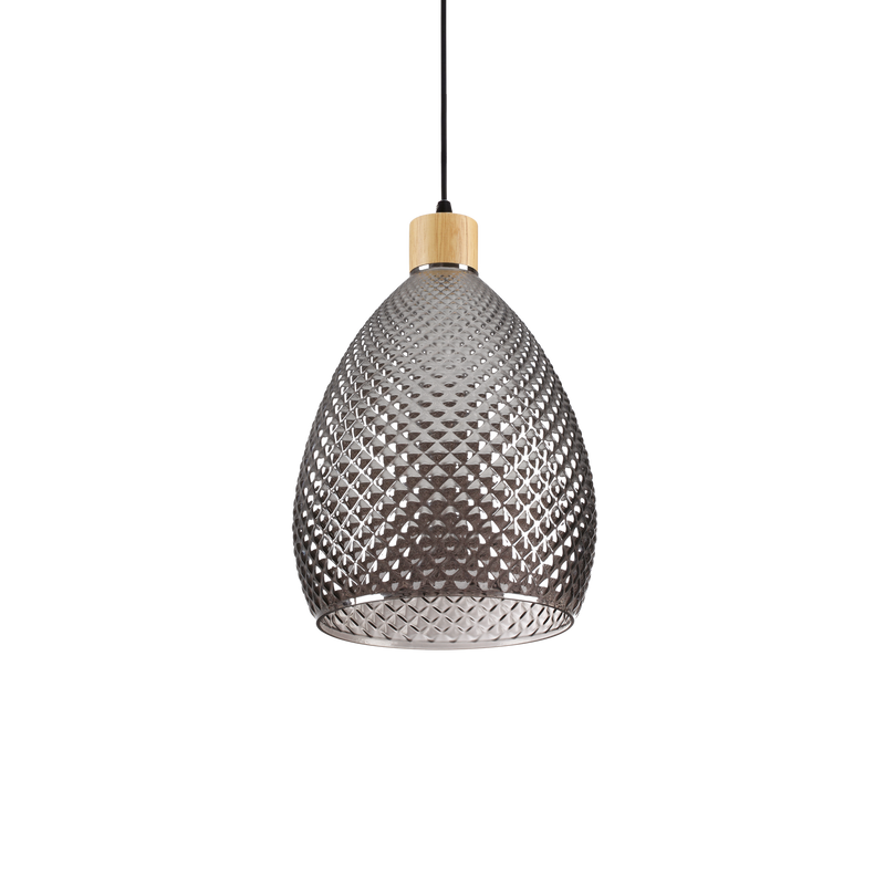 Lustra BERGEN Ideal Lux, E27 max 1 x 60W, Fumuriu, D 240 x H min 570 / max 2320 mm