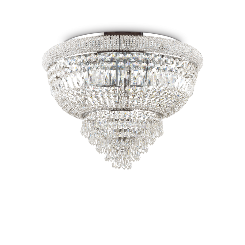 Plafoniera/Aplica DUBAI Ideal Lux, E14 max 24 x 28W, Crom, 78 cm