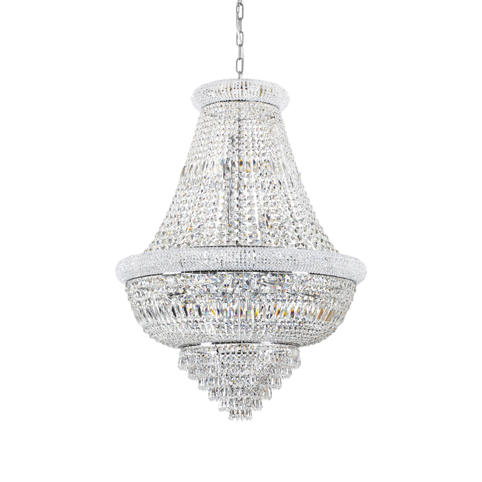 Candelabru Cristal DUBAI Ideal Lux, E14 max 24 x 28W, Crom