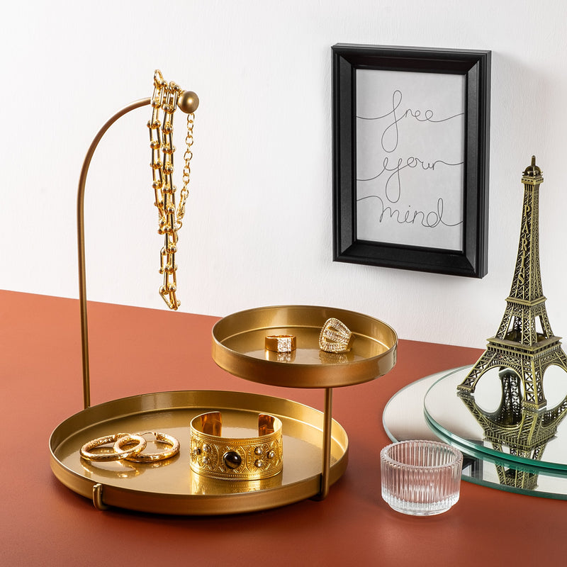 Suport pentru Bijuterii-Accesoriu Decorativ din Metal Asi Home Knıdos-B - Gold Metal 25X21X28 cm