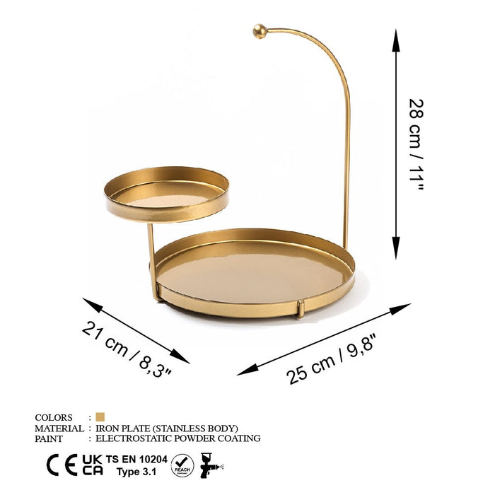 Suport pentru Bijuterii-Accesoriu Decorativ din Metal Asi Home Knıdos-B - Gold Metal 25X21X28 cm