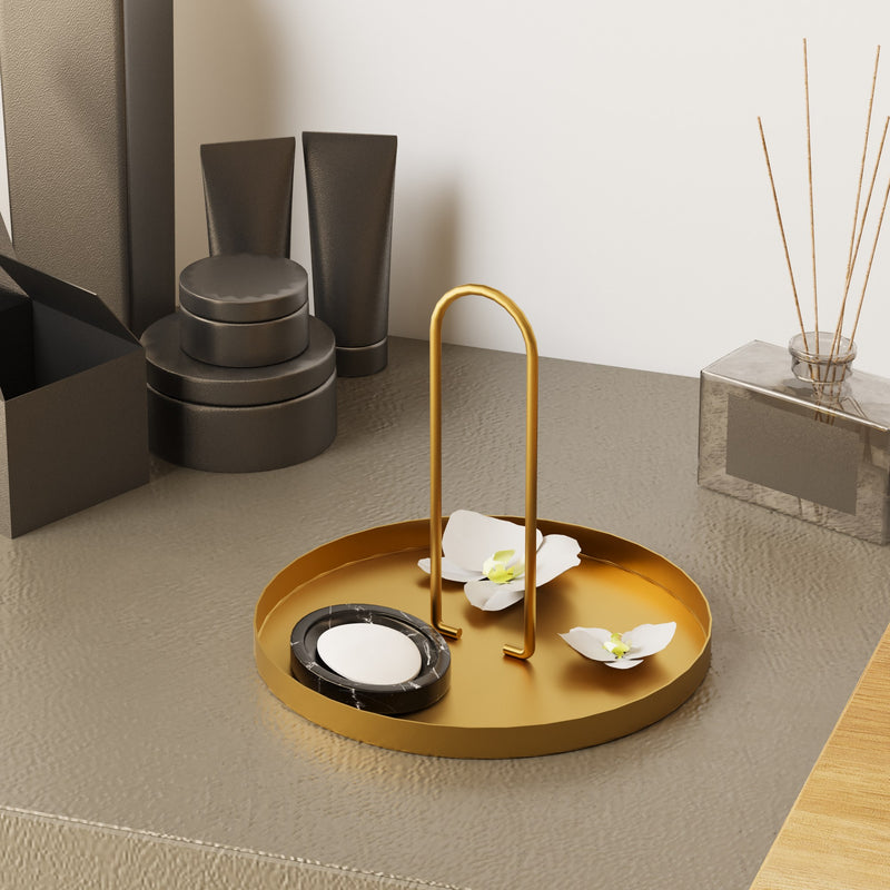 Suport pentru Bijuterii-Accesoriu Decorativ din Metal Asi Home Sımı-B - Gold Metal 20.5X20.5X18 cm