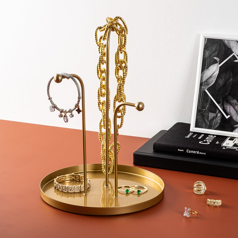 Suport pentru Bijuterii-Accesoriu Decorativ din Metal Asi Home Leros-B - Gold Metal 20.5X20.5X27 cm