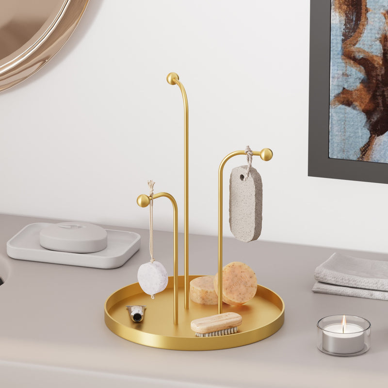 Suport pentru Bijuterii-Accesoriu Decorativ din Metal Asi Home Leros-B - Gold Metal 20.5X20.5X27 cm