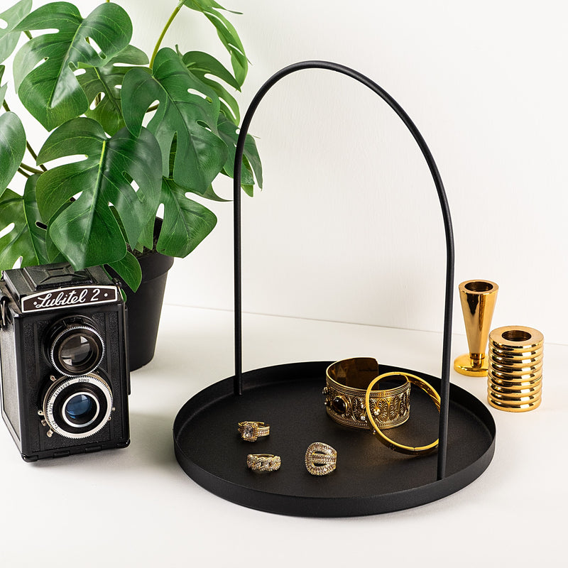 Suport pentru Bijuterii-Accesoriu Decorativ din Metal Asi Home Kos - Black Metal 22.5X22.5X28 cm