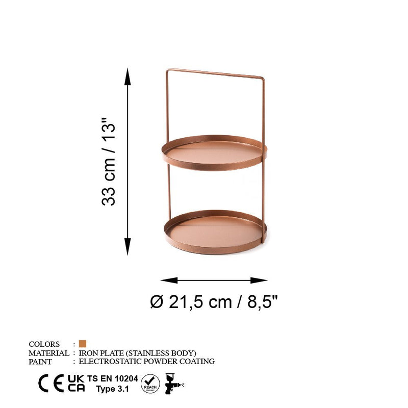 Stand pentru Bijuterii-Accesoriu Decorativ din Metal Asi Home Tılos-A - Copper Metal 21X21X33 cm