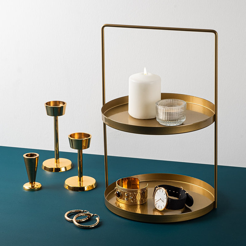 Stand pentru Bijuterii-Accesoriu Decorativ din Metal Asi Home Tılos-B - Gold Metal 21X21X33 cm