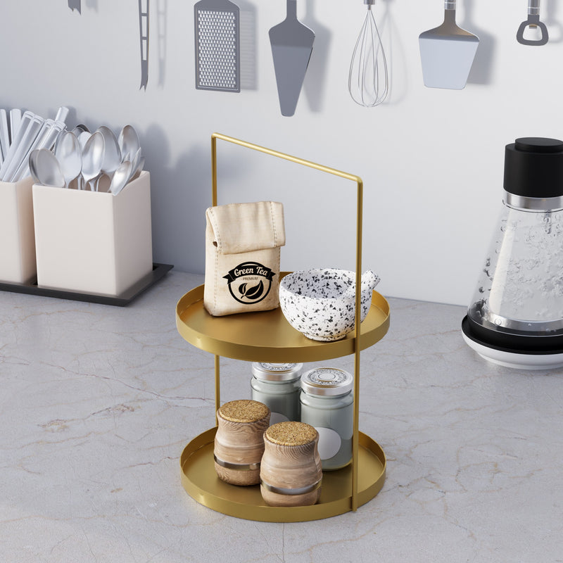 Stand pentru Bijuterii-Accesoriu Decorativ din Metal Asi Home Tılos-B - Gold Metal 21X21X33 cm
