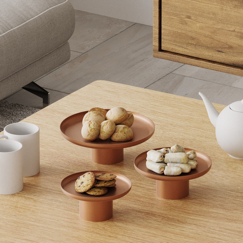 Set 3 Suporturi-Accesorii Decorative din Metal Asi Home Nısıros-A - Copper Metal 25.5|20.5 | 18.5X25.5|20.5 | 18.5X9| 9 | 8.5 cm