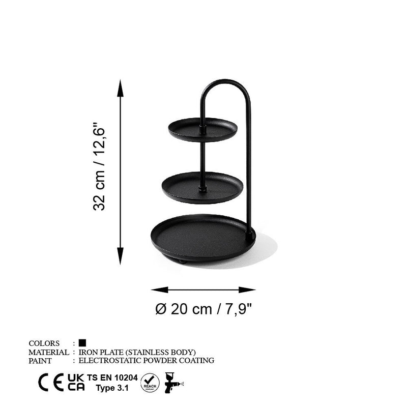 Stand pentru Bijuterii-Accesoriu Decorativ din Metal Asi Home Kalkı - Black Metal 20X20X32 cm