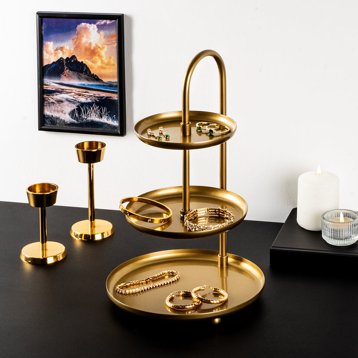 Stand pentru Bijuterii-Accesoriu Decorativ din Metal Asi Home Kalkı-B - Gold Metal 20X20X32 cm