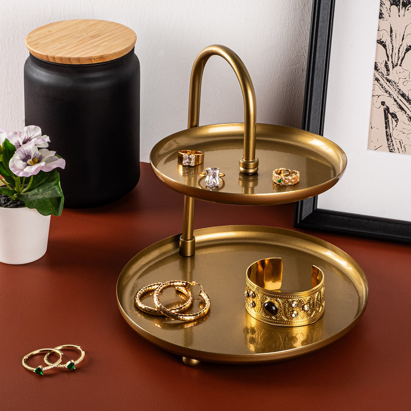 Stand pentru Bijuterii-Accesoriu Decorativ din Metal Asi Home Kormen-B - Gold Metal 20X20X21 cm