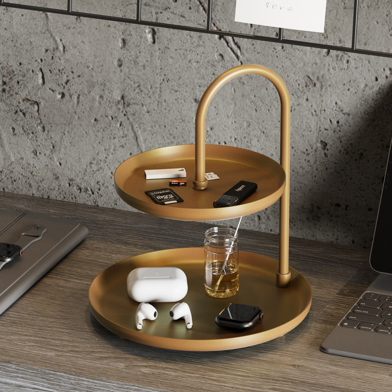 Stand pentru Bijuterii-Accesoriu Decorativ din Metal Asi Home Kormen-B - Gold Metal 20X20X21 cm