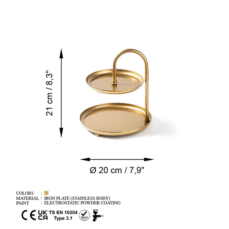 Stand pentru Bijuterii-Accesoriu Decorativ din Metal Asi Home Kormen-B - Gold Metal 20X20X21 cm