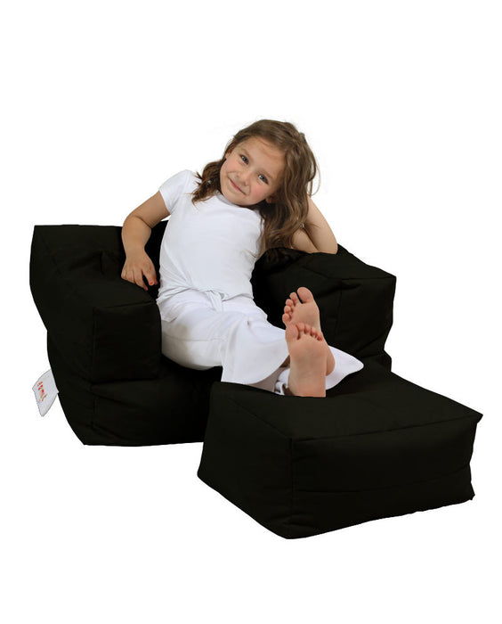 Fotoliu de Gradina Bean Bag Asi Home Puf cu un singur loc pentru copii - negru