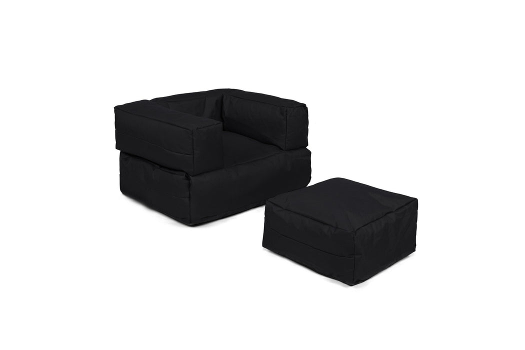 Fotoliu de Gradina Bean Bag Asi Home Puf cu un singur loc pentru copii - negru