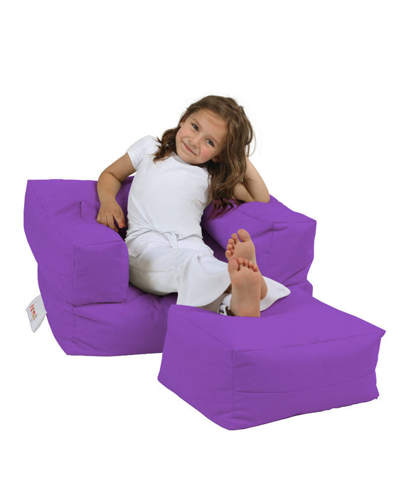 Fotoliu de Gradina Bean Bag Asi Home Puf cu un singur loc pentru copii - violet