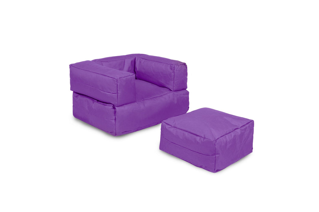 Fotoliu de Gradina Bean Bag Asi Home Puf cu un singur loc pentru copii - violet