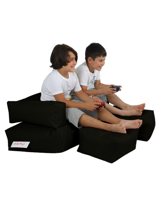 Fotoliu de Gradina Bean Bag Asi Home Puf cu scaun dublu pentru copii - negru