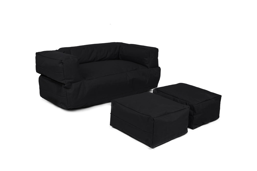 Fotoliu de Gradina Bean Bag Asi Home Puf cu scaun dublu pentru copii - negru