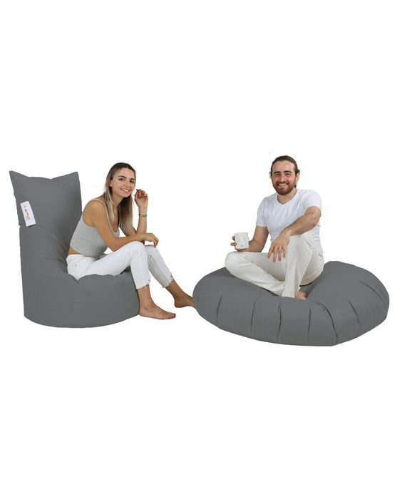 Fotoliu de Gradina Bean Bag Asi Home Balina - Gri închis