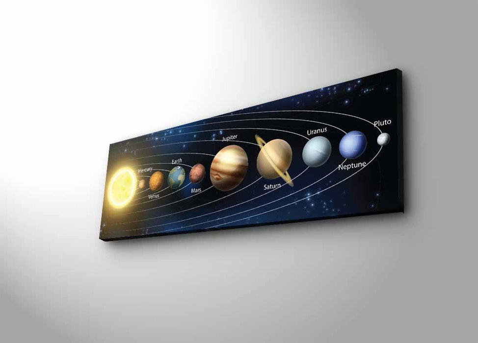 Tablou Canvas cu LED Asi Home Planets Panza  30X90 cm