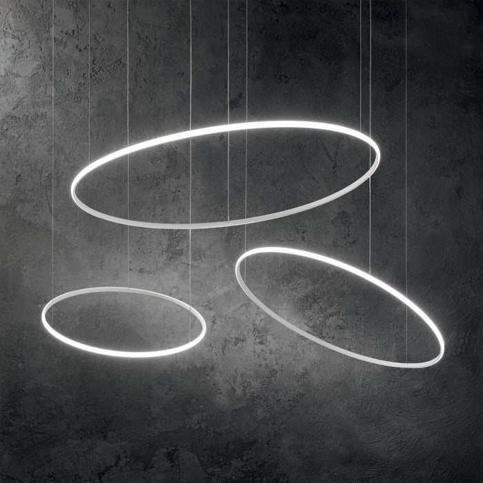 Lustra HULAHOOP Ideal Lux, LED 46W, Alb, 100cm, 5950lm, 3000K-lumina calda