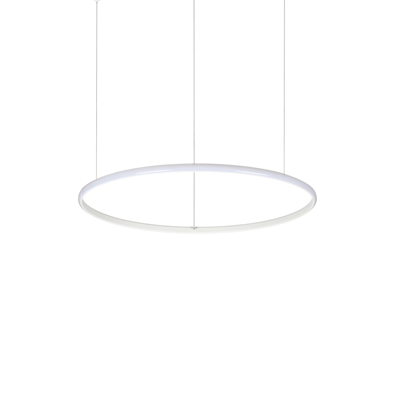 Lustra HULAHOOP Ideal Lux, LED 28W, Alb, 60cm, 3000lm, 3000K-lumina calda
