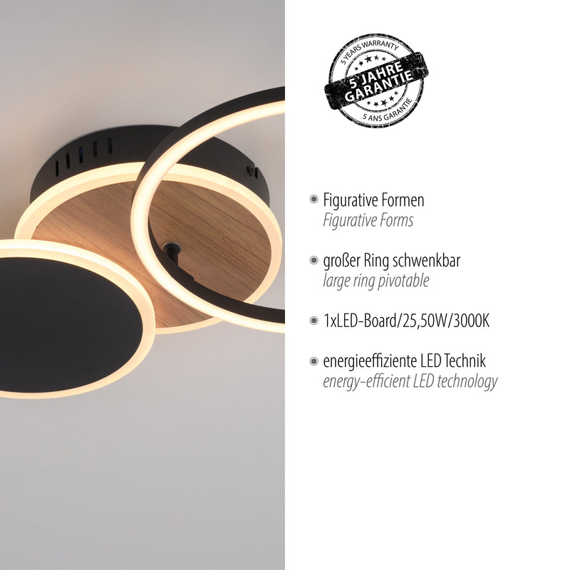 Plafoniera Zuma Line SEVENT LED Lemn Decor